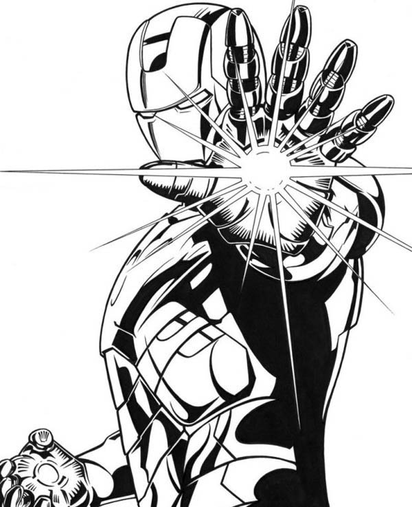 Lighting Palm of Iron Man Coloring Page
