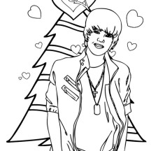 Merry Christmas Justin Bieber Coloring Page