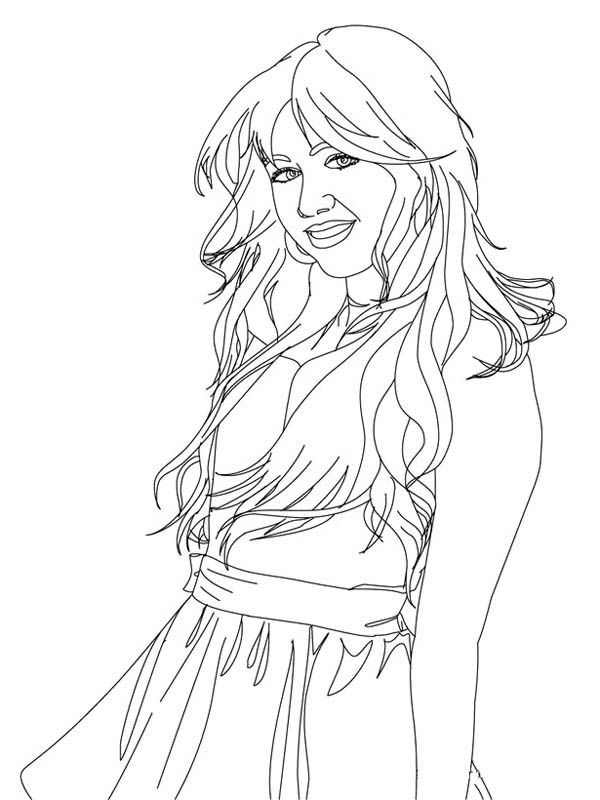 Photo of Miley Cyrus in Hannah Montana Coloring Page
