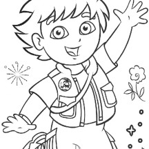 Picture of Go Diego Go Coloring Page