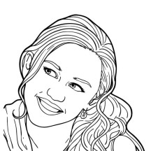 Picture of Miley Stewart from Hannah Montana Coloring Page
