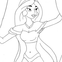 Princess Jasmine Open the Curtain Coloring Page