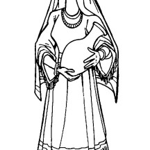 Rebbeca Holding a Pitcher in the Bible Heroes Coloring Page