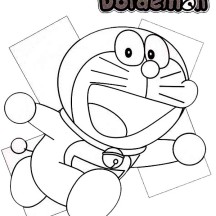 Running Doraemon Coloring Pages