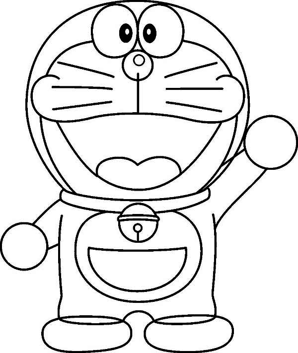 Say Hi to Doraemon Coloring Pages