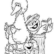 Sesame Street Elmo and Friends Coloring Page