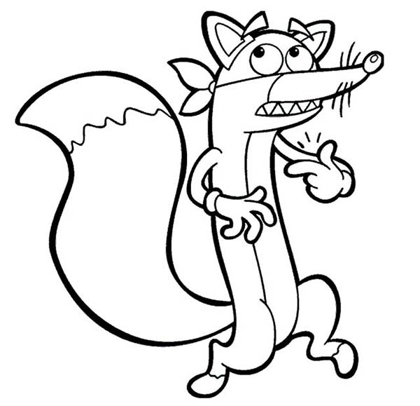 Swiper Sneaking Around in Dora the Explorer Coloring Page