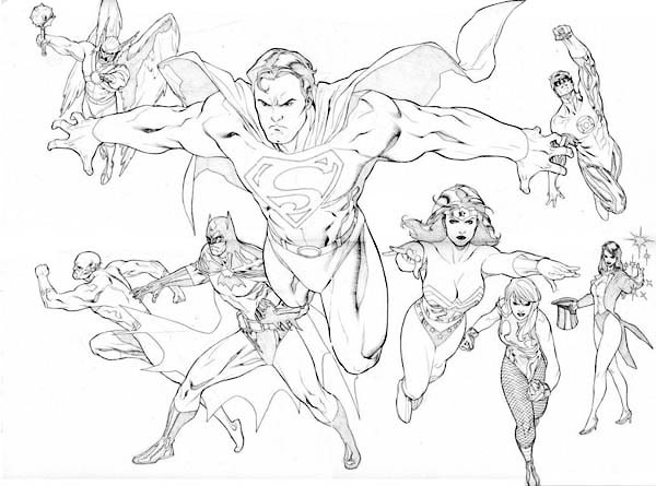 The Brave and the Bolt Justice League Coloring Page
