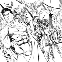 The Justice League Ready for Battle Coloring Page