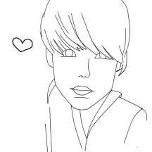 Valentine Day with Justin Bieber Coloring Page