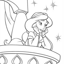 Walt Disney Princess Jasmine Coloring Page
