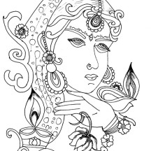 Wear the Best Outfit for Diwali Celebration Coloring Page