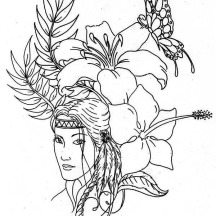 Lovely Native American on Native American Day Coloring Page