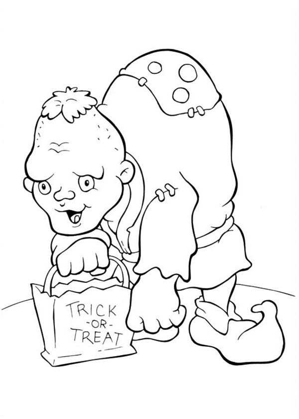 Spooky Huntchback Man on Halloween Day Coloring Page