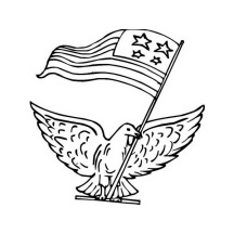 A Pigeon with US Flag Celebrating Veterans Day Coloring Page