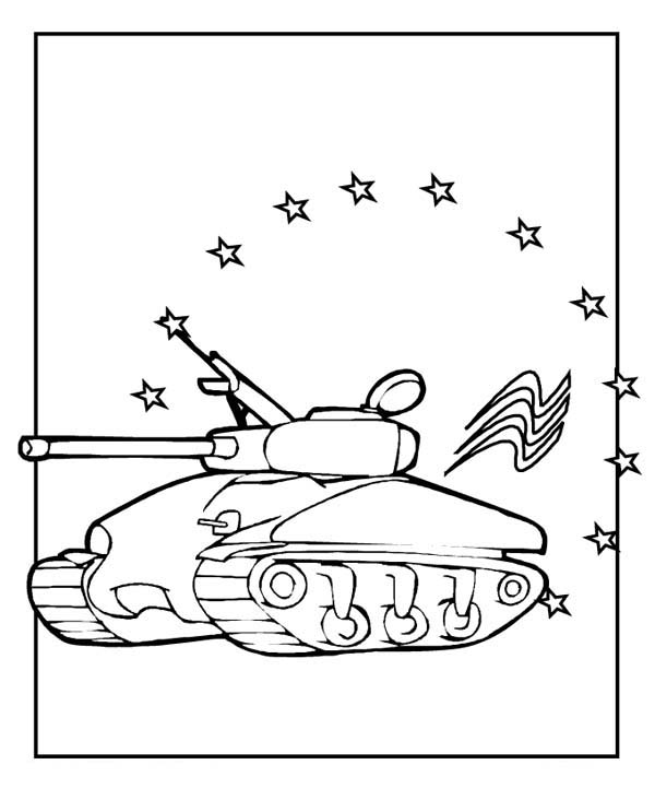 Celebrating Veterans Day with Tanks Parade Coloring Page