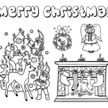 Complete Christmas Symbols for Ornament on Christmas Coloring Page