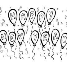 A Nice Joyful Decorations for 2015 New Year Coloring Page