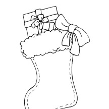 Christmas Stockings with Christmas Present Coloring Pages