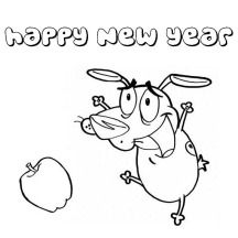 Hilarious Dog Dancing on 2015 New Year Coloring Page