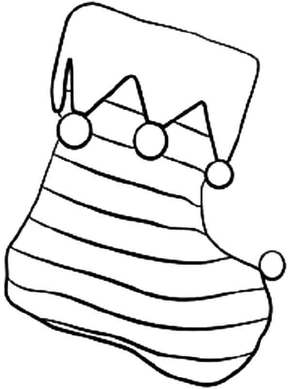 Stripe Christmas Stockings Coloring Pages