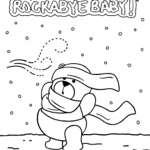 Winnie the Pooh with Jumble Scarf on Heavy Winter Season Coloring Page