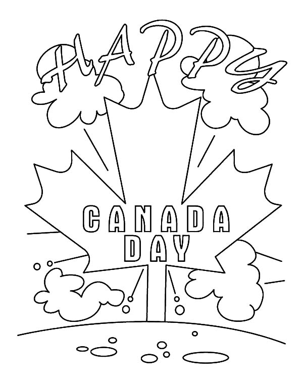 Its a Happy Memorable Canada Day Coloring Pages