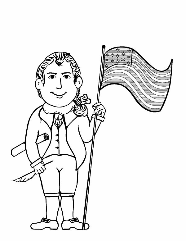 Molly and Francis USA Flag on Independence Day Event Coloring Pages