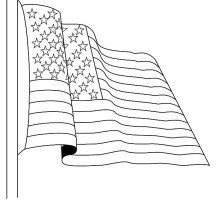 Salute to USA Flag for Independence Day Event Coloring Pages