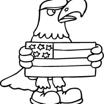 USA Eagle Showing USA Flag for Independence Day Event Coloring Pages