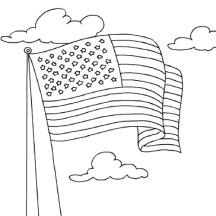 USA Flag Waving on Independence Day Event Coloring Pages