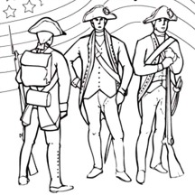 USA Flag on Revolutionary War for Independence Day Event Coloring Pages