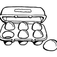 A Cartoon of Chicken Egg Coloring Pages