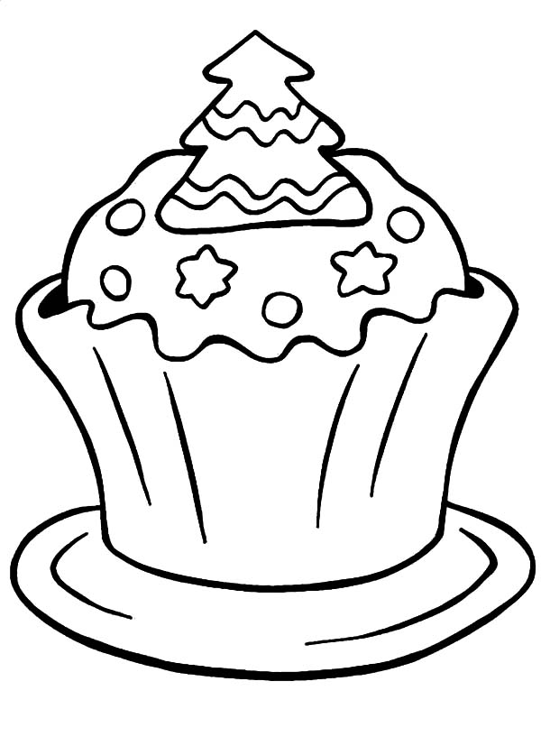 A Christmas Cupcakes Coloring Pages