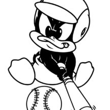 Baby Daffy Duck Baseball Athlete Coloring Pages