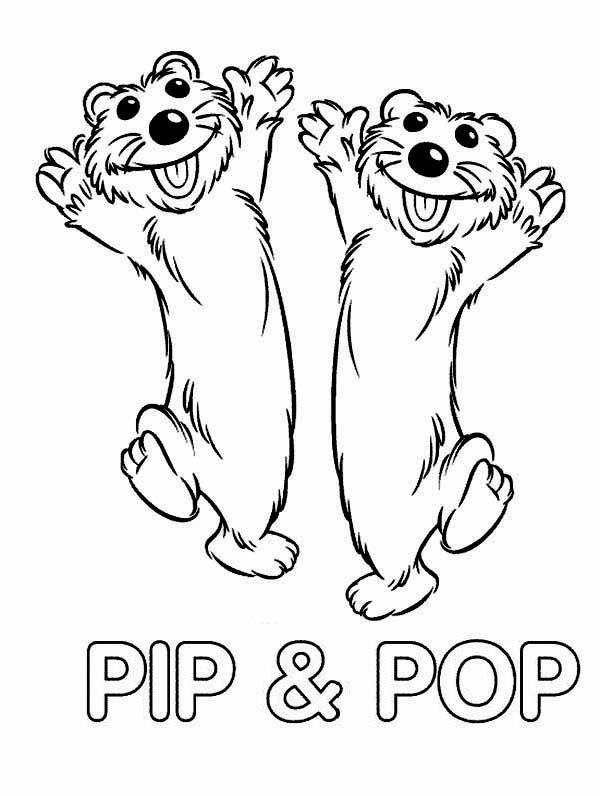 Bear inthe Big Blue House Friend Pip and Pop Coloring Pages