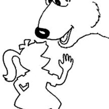 Bear inthe Big Blue House Talking to Human Coloring Pages