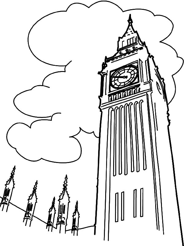 Beautiful Clock Tower Coloring Pages