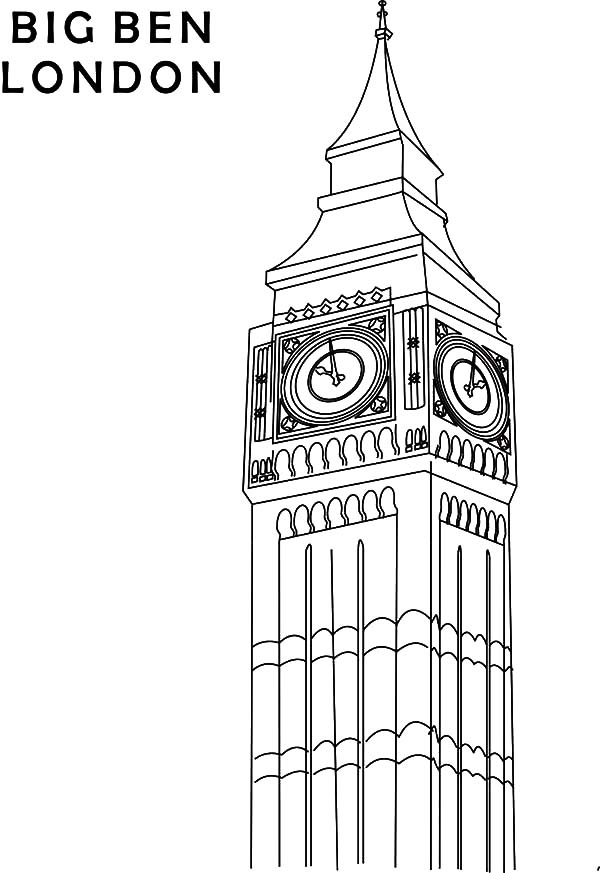Big Ben London Clock Tower Coloring Pages