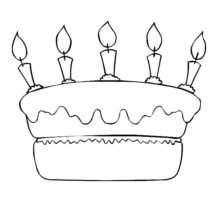 Birthday Cake Coloring Pages for Preschoolers