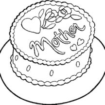 Birthday Cake for My Mother Coloring Pages