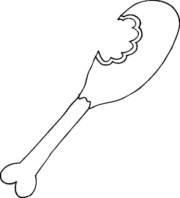 Bitten Chicken Drumstick Coloring Pages