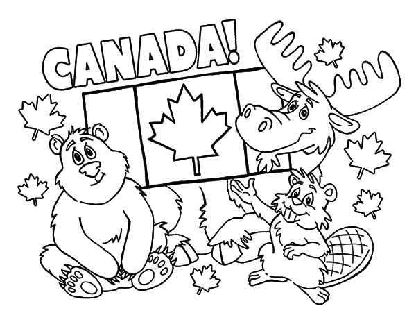 Canada Day Animals Coloring Pages