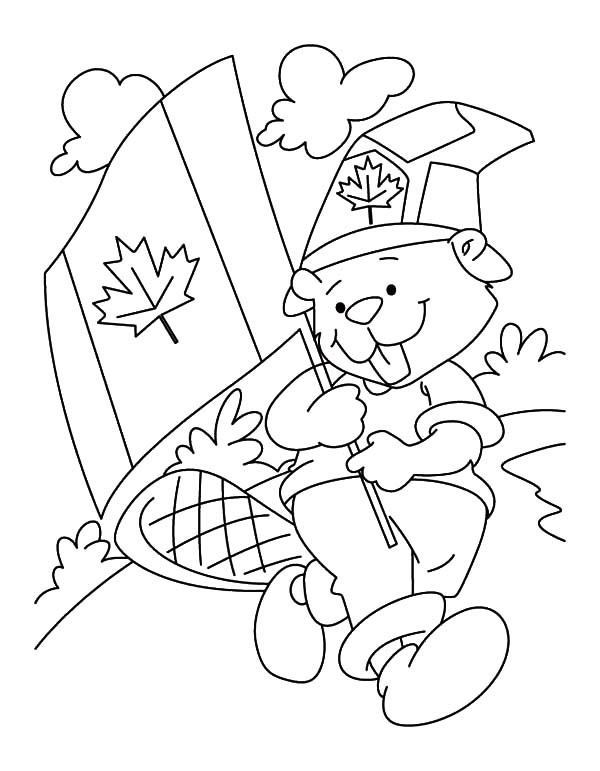 Canada Day Beaver Boyscout Coloring Pages