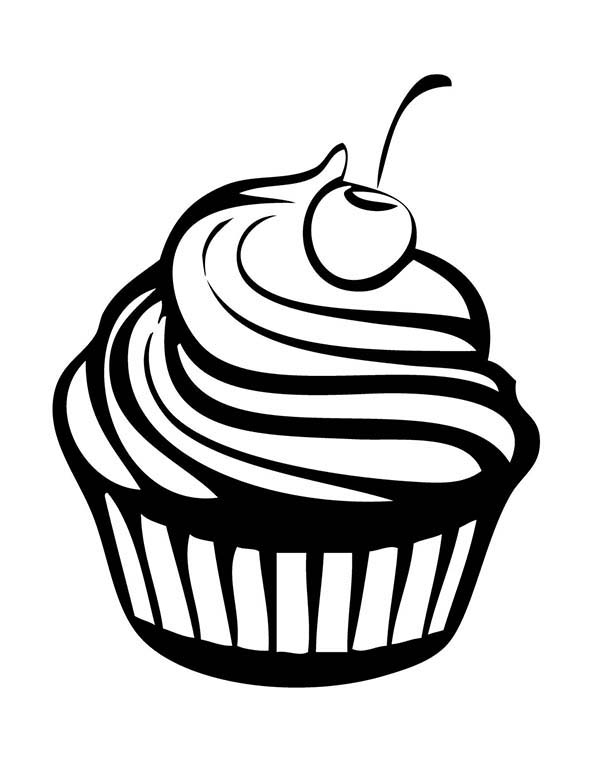 Cherry Cupcakes Coloring Pages