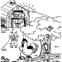 Chicken Coop Big Barn Coloring Pages