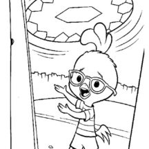 Chicken Little Afraid of Giant Frog Coloring Pages