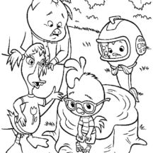 Chicken Little Friends Try to Cheer Him Up Coloring Pages