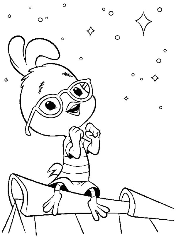 Chicken Little Make a Wish Upon Falling Star Coloring Pages