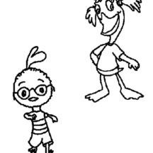 Chicken Little and Abigail Mallard Coloring Pages